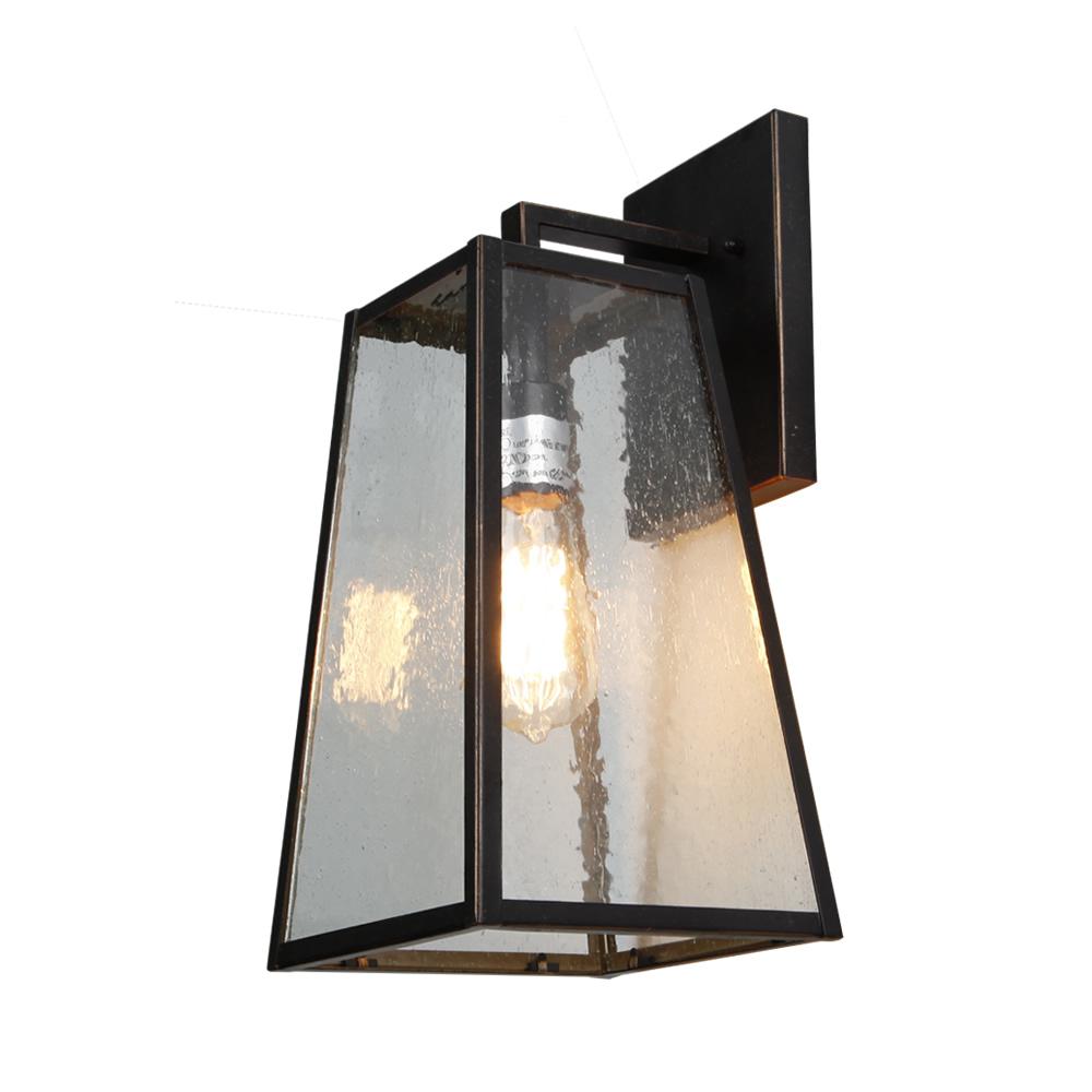 1-Light Oil Rubbed Bronze Outdoor Wall Mount Sconce Light
