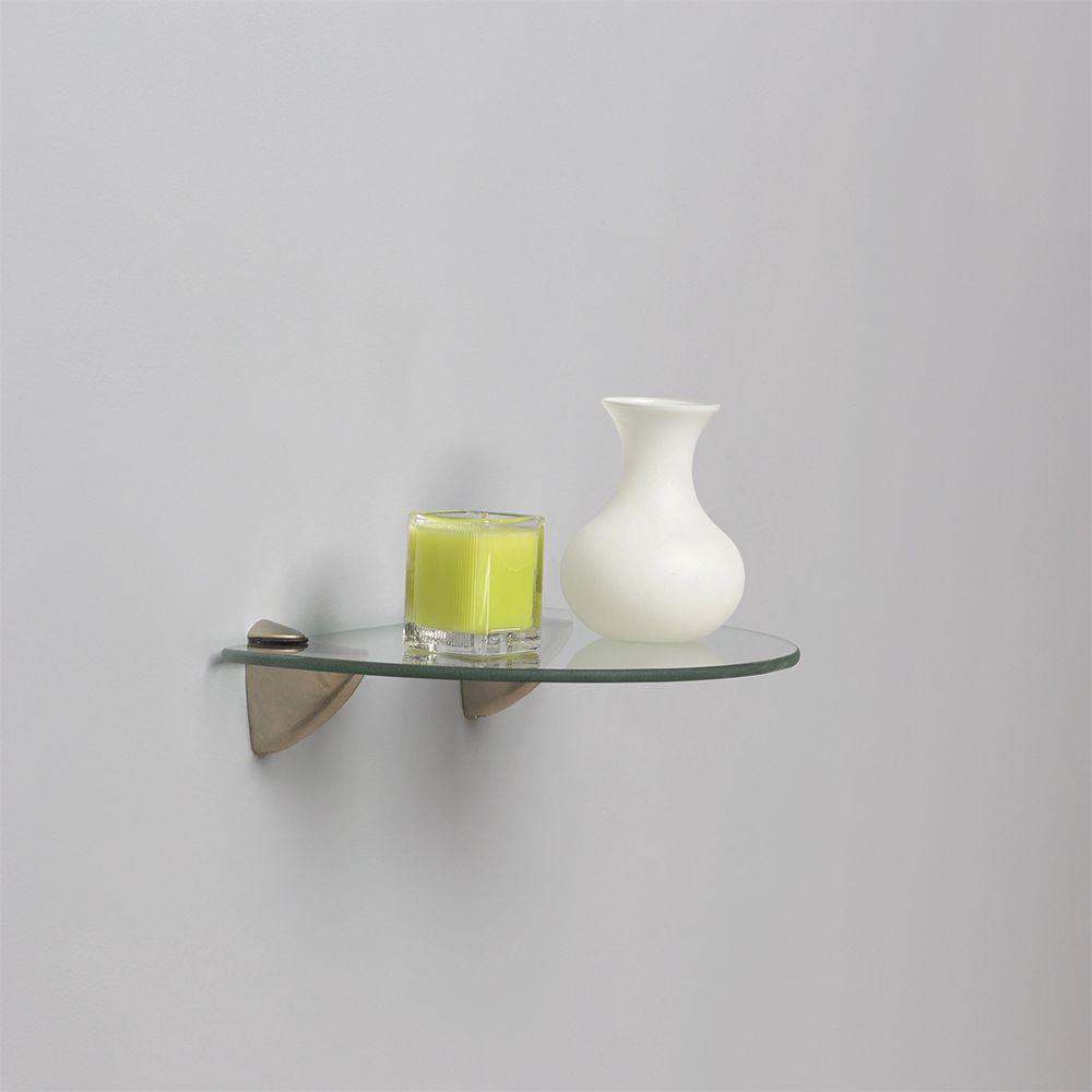 Knape Vogt 12 In W X 8 D Wall Mounted Satin Nickel Glass