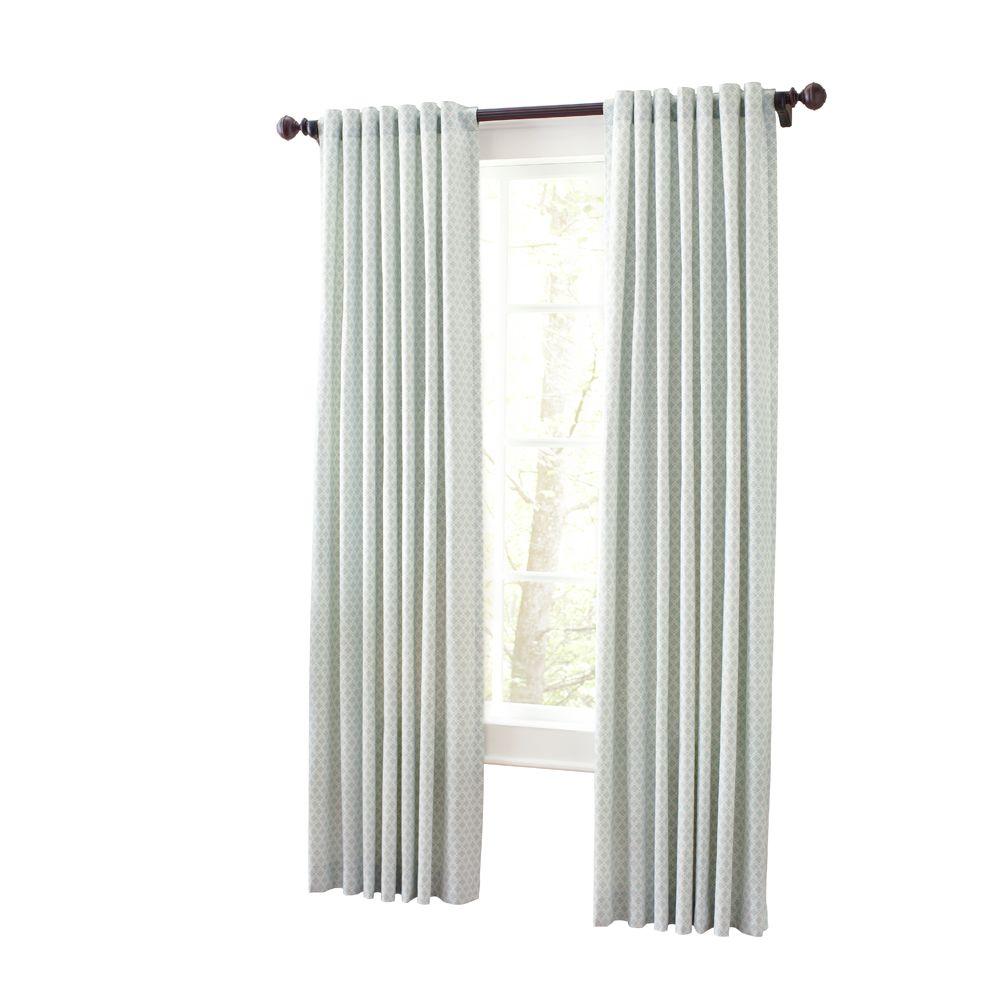 Moroccan Geo Light Filtering Window Panel In River Mist 50 In W