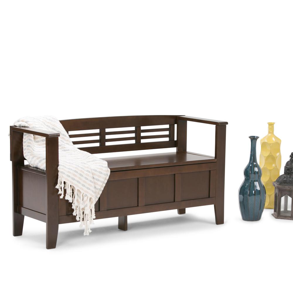 Simpli Home Adams Solid Wood 48 In Wide Rustic Entryway Storage
