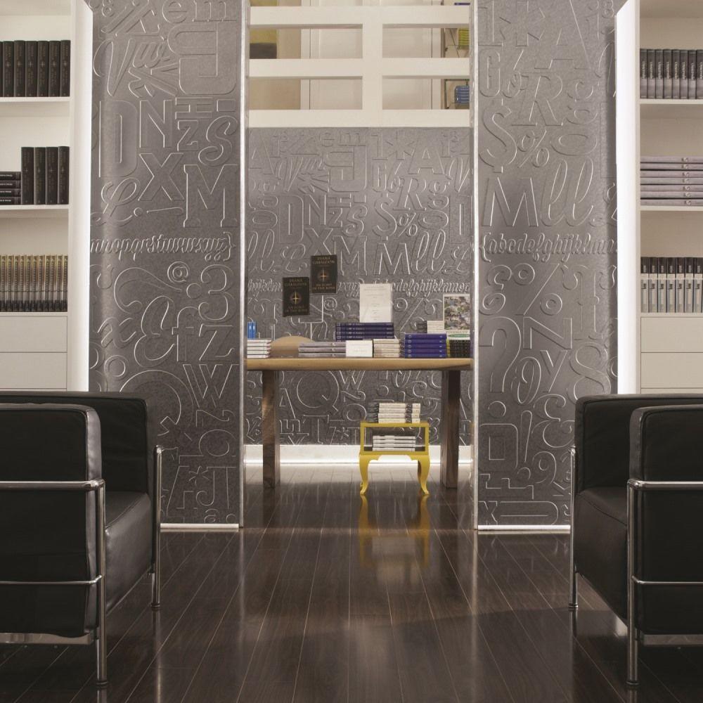 Fasade 96 in. x 48 in. Alphabet Decorative Wall Panel in Galvanized