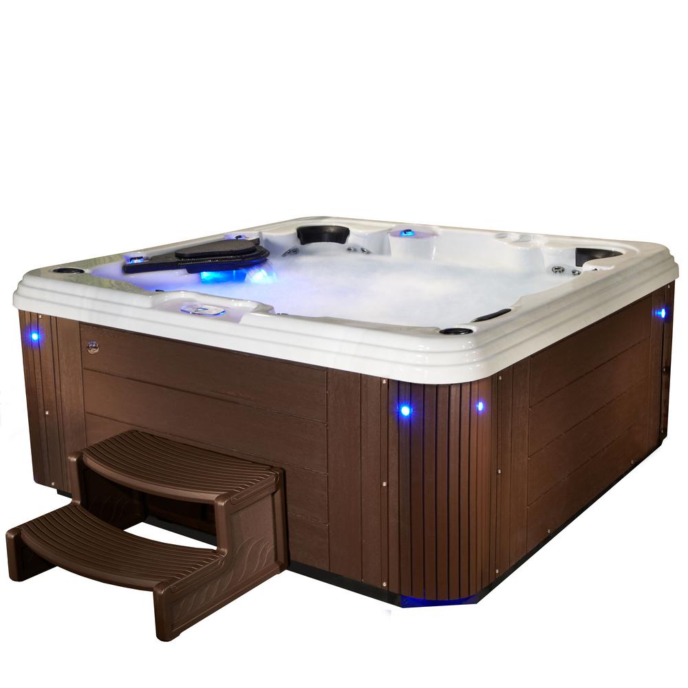 Aqualife Adulation 6 Person 67 Jet Standard Hot Tub With Lounger In Espresso