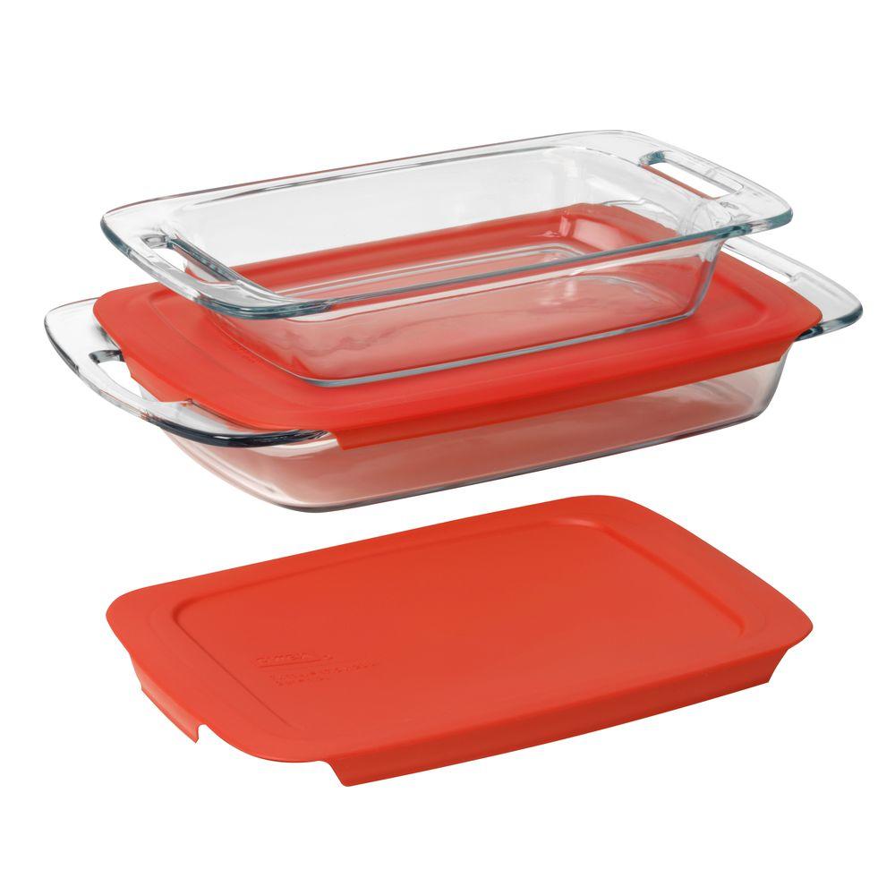 Pyrex Easy Grab 4Piece Glass Bakeware Set1090992 The Home Depot