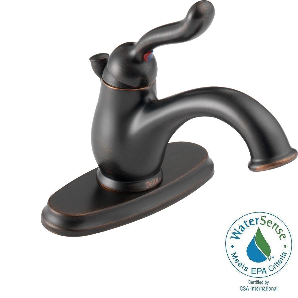 Delta Leland 4 in. Centerset Single-Handle Bathroom Faucet in Venetian ...