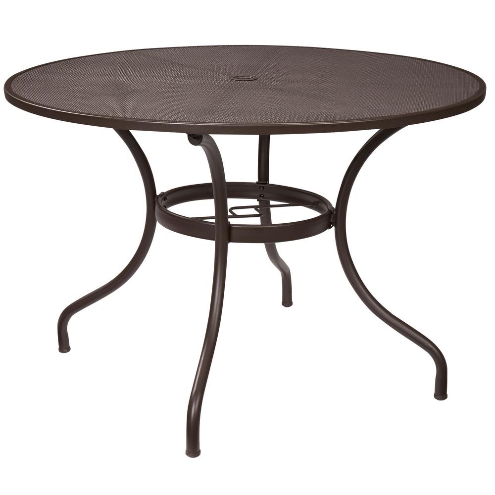 Hampton Bay Mix And Match 42 In Round Mesh Outdoor Patio Dining Table Fts60704 The Home Depot - Round Mesh Patio Table And Chairs Hampton Bay Mix And Match 42 In Round Mesh Outdoor Patio Dining Table Fts60704 The Home Depot - Round Mesh Patio Table And Chairs