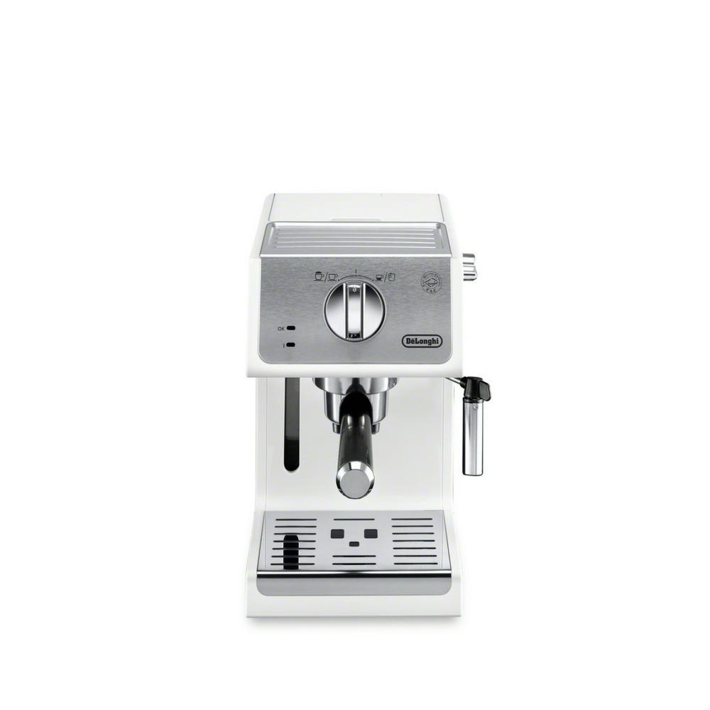 4-Cup 15-Bar White Espresso Machine and Cappuccino Maker with Advanced Cappuccino System