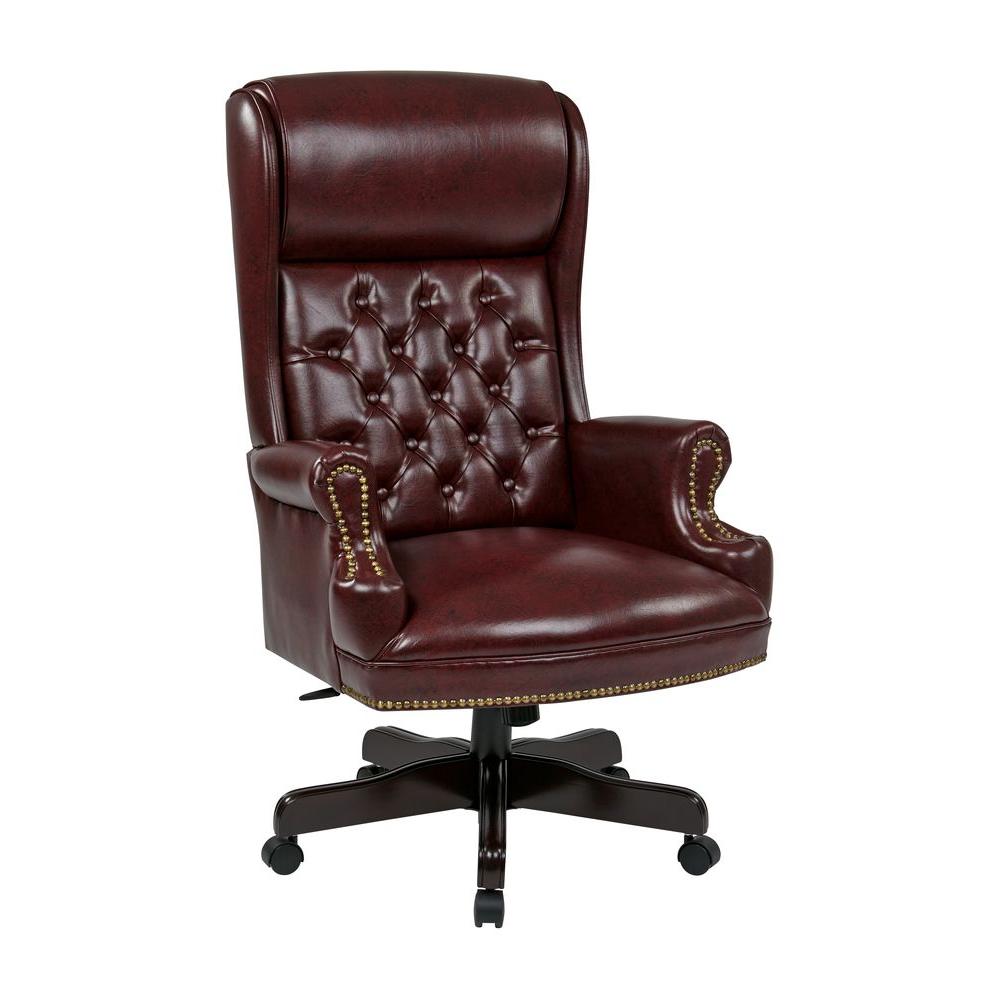 Office Star Products Oxblood Vinyl High Back Executive Office Star Products Oxblood Vinyl High