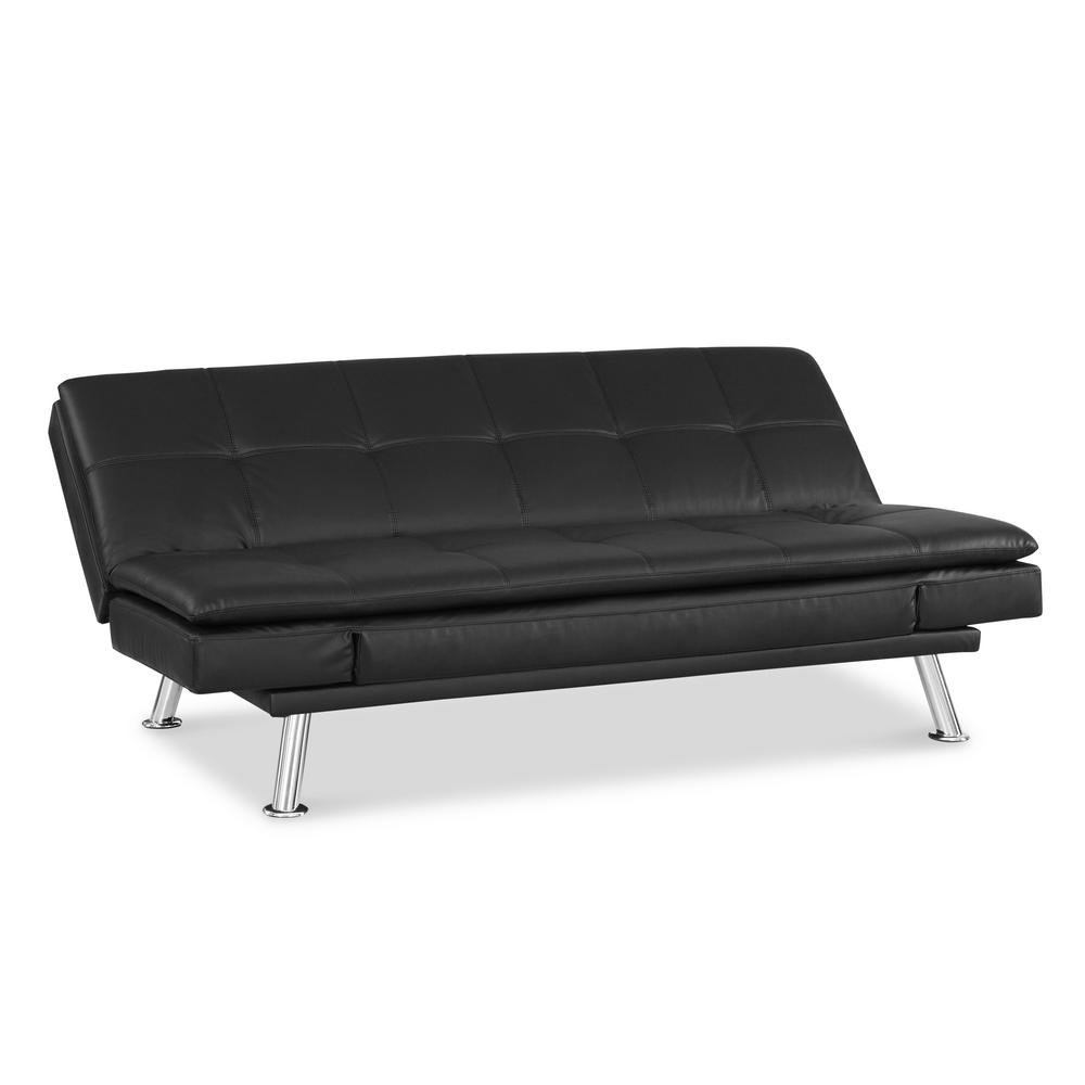 Serta Nelson Faux Leather Convertible Sofa With Self