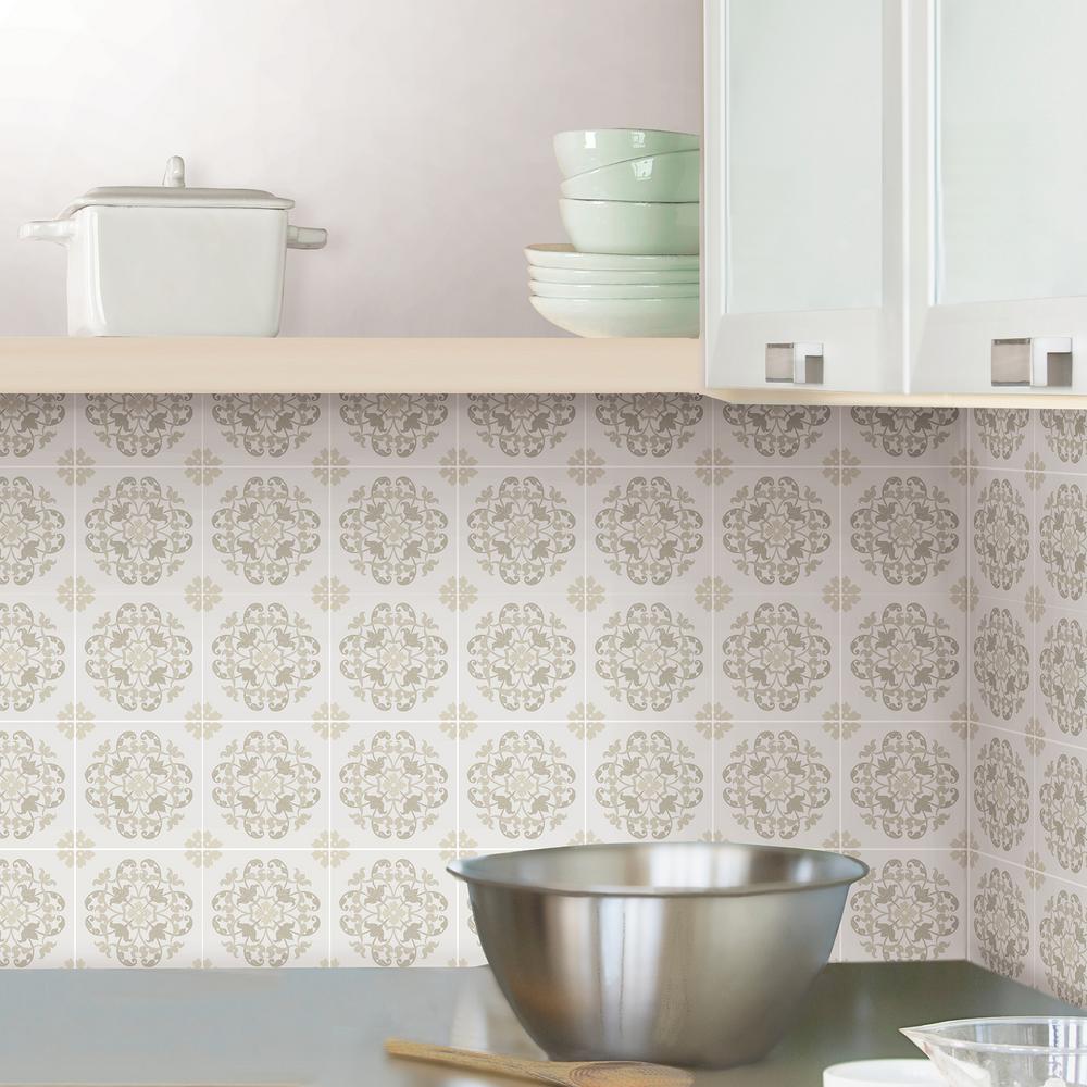 Wall Pops Oasis Neutral Tile Decal Kit Dwpk2790 The Home Depot Oasis Neutral Tile Decal Kit By Wall Pops