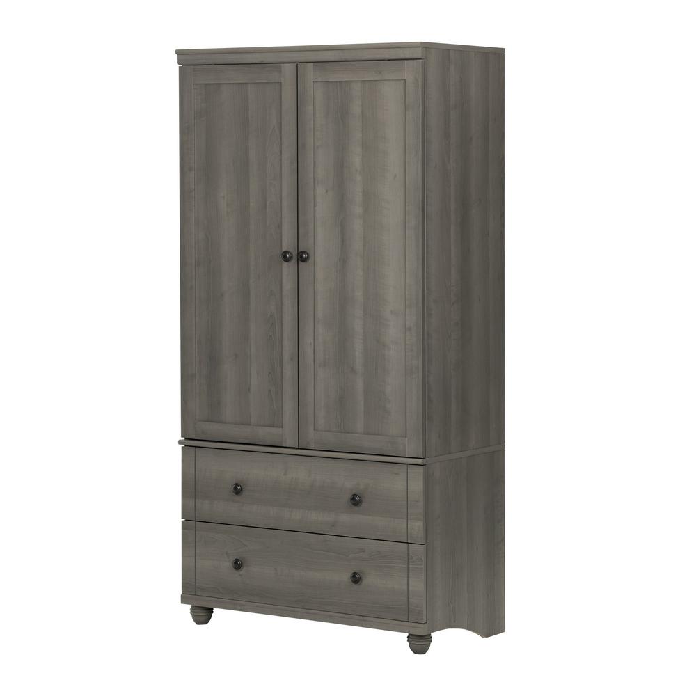 Armoires Wardrobes Bedroom Furniture The Home Depot Hopedale Gray Maple Armoire