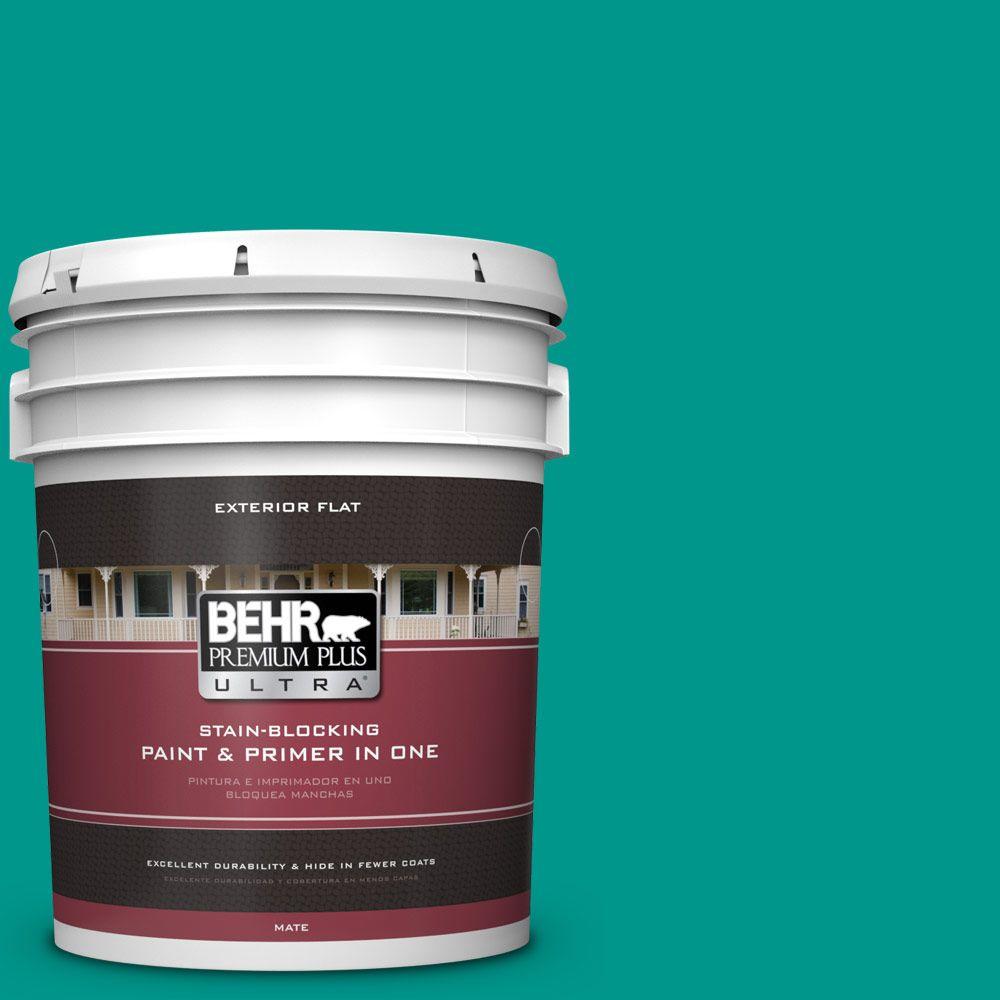BEHR Premium Plus Ultra 5gal. SG490 Intense Teal Flat Exterior