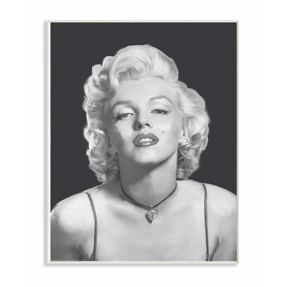 10 In X 15 In Marilyn Monroe Black And White Portrait Illustration By Penny Lane Publishing Wood Wall Art