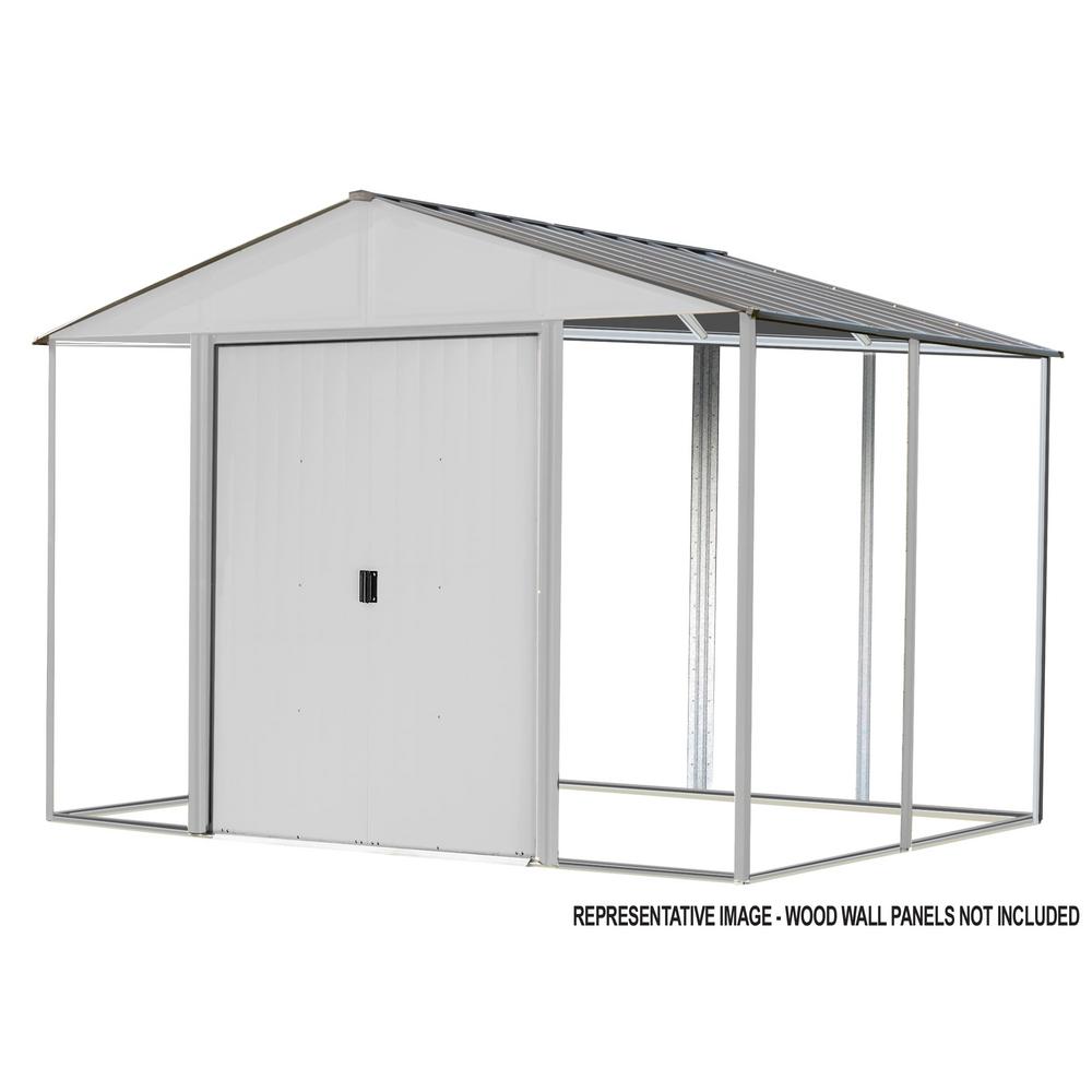 arrow 8 ft. x 8 ft. ironwood steel hybrid shed kit