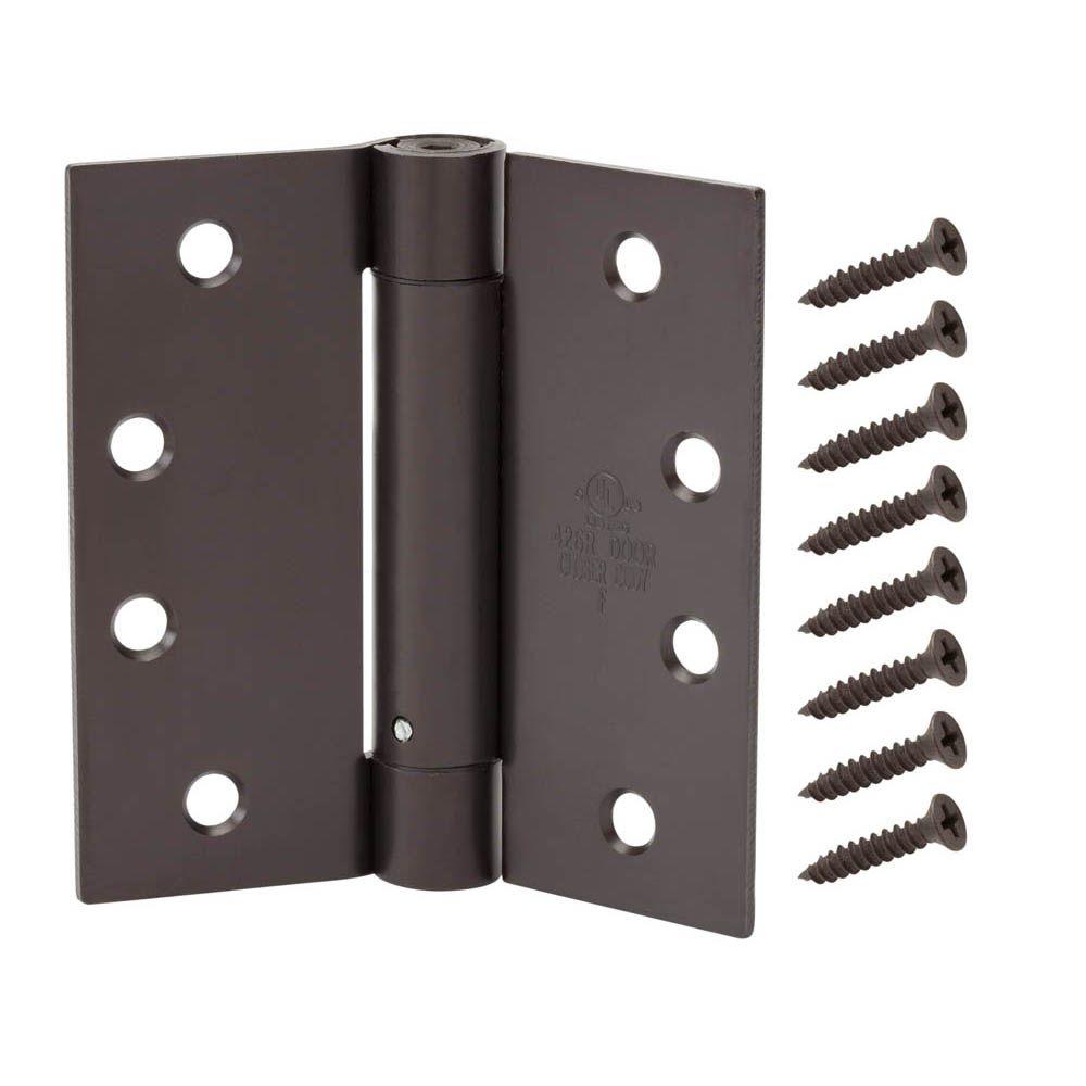 Everbilt 4 1 2 In Oil Rubbed Bronze Adjustable Spring Door Hinge