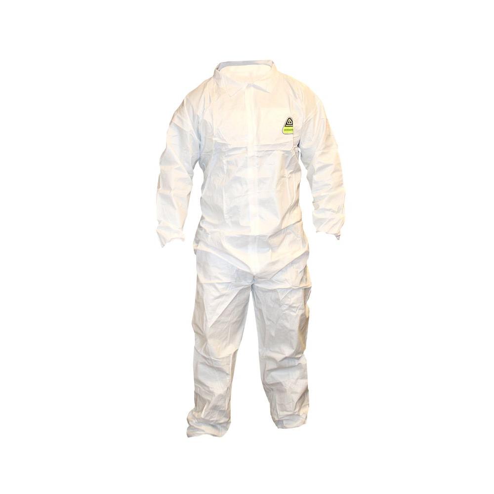 Cordova Defender II Male 2X-Large White Coveralls with Attached ...