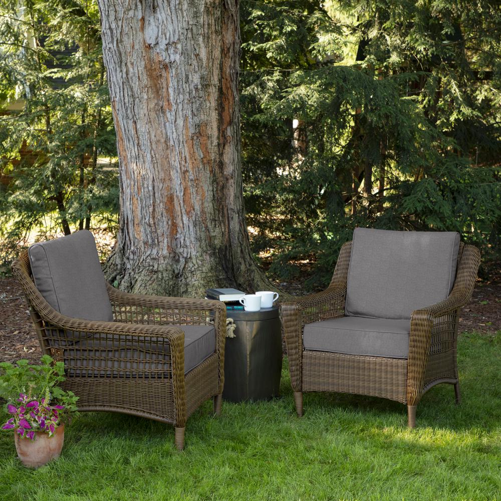 24 x 24 Sunbrella CAST Slate Outdoor poltrona cuscino grigio