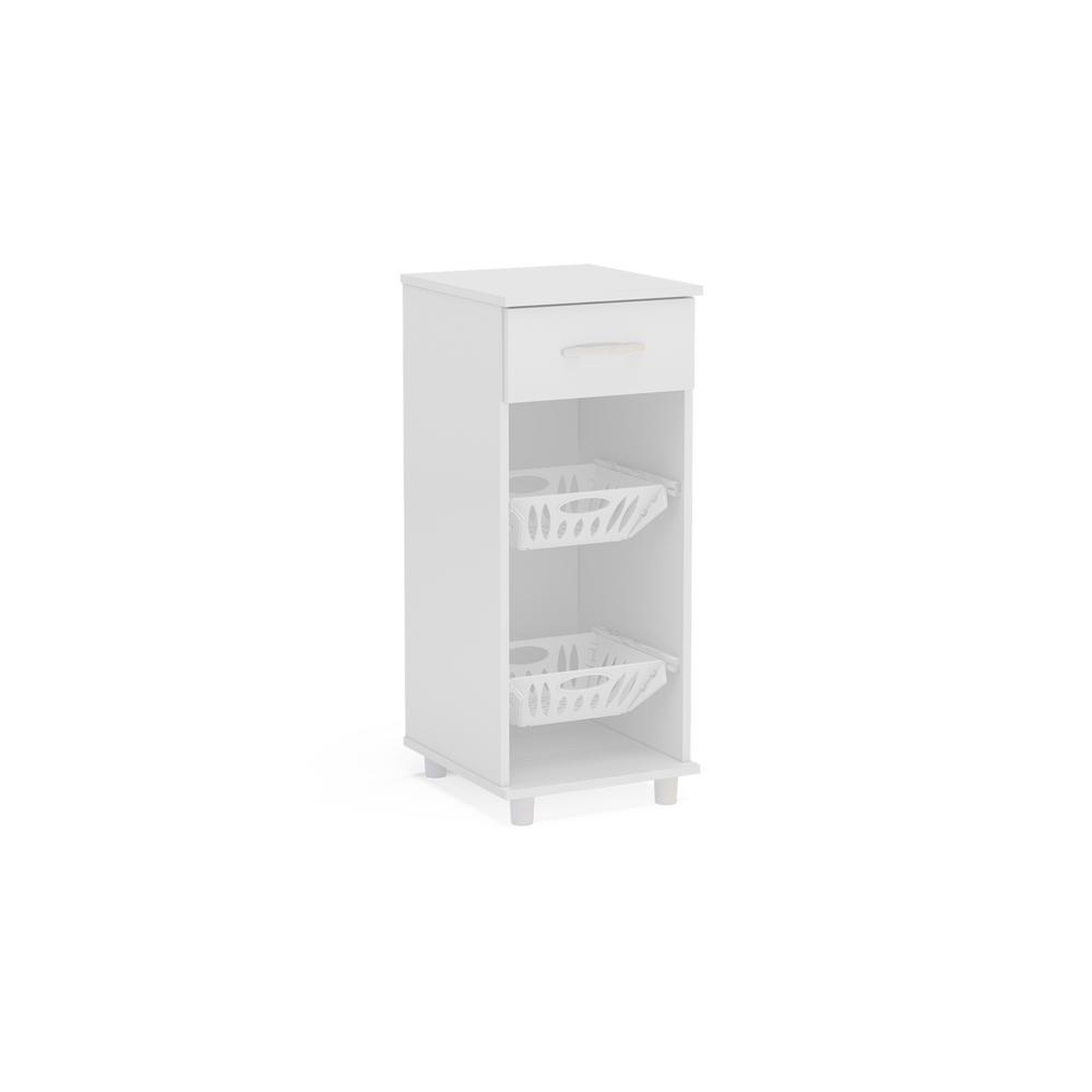 Milford White Compact Cabinet With 2 Baskets 33420001 The Home Depot