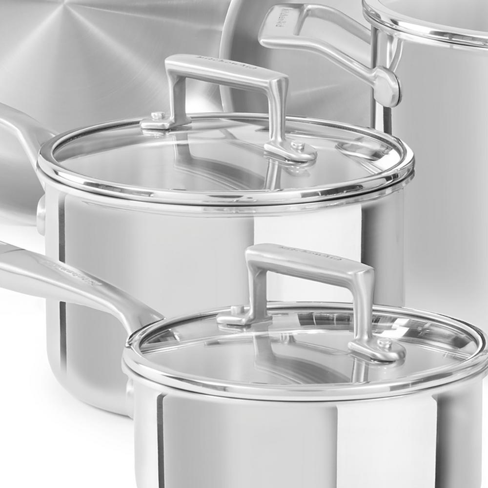 10 Piece Stainless Steel Cookware Set With Lids