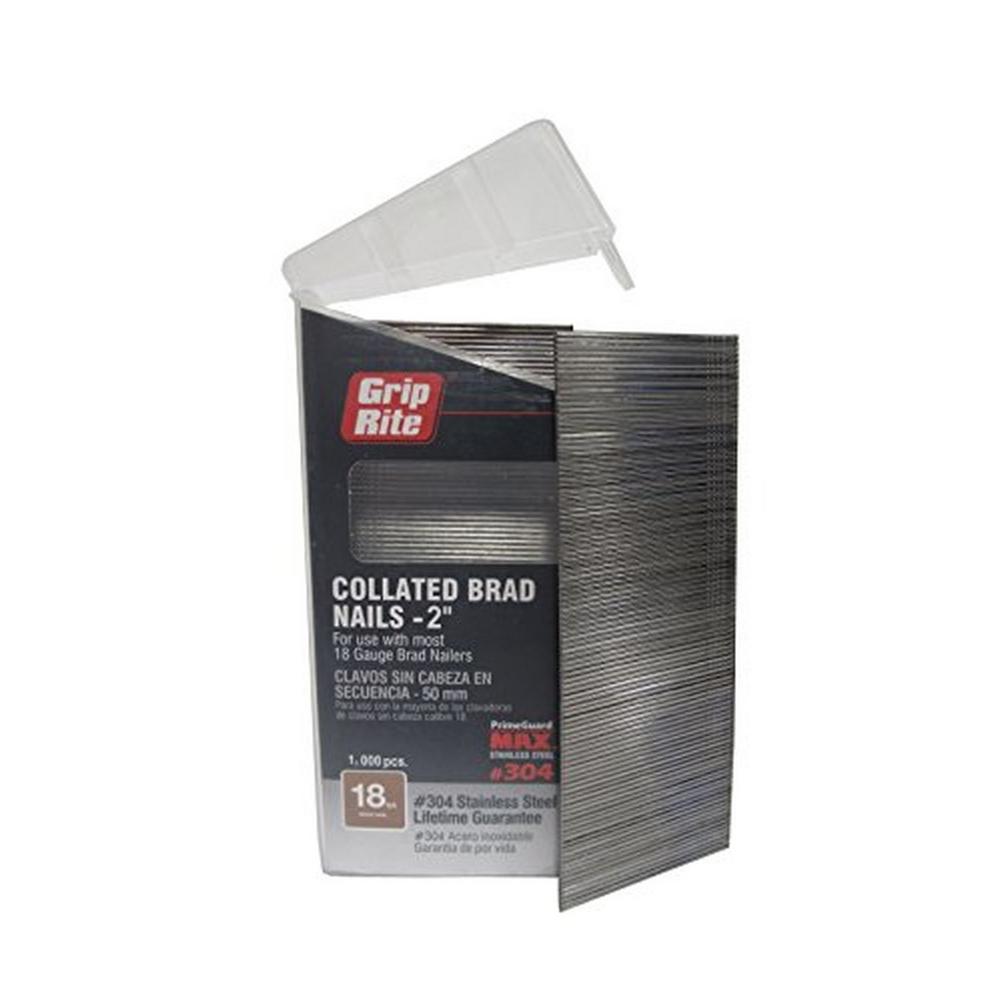 Stainless Steel Glue The Home Depot 2 In X 18 Gauge 304 Stainless Steel Brad Nails 1 000 Per Box