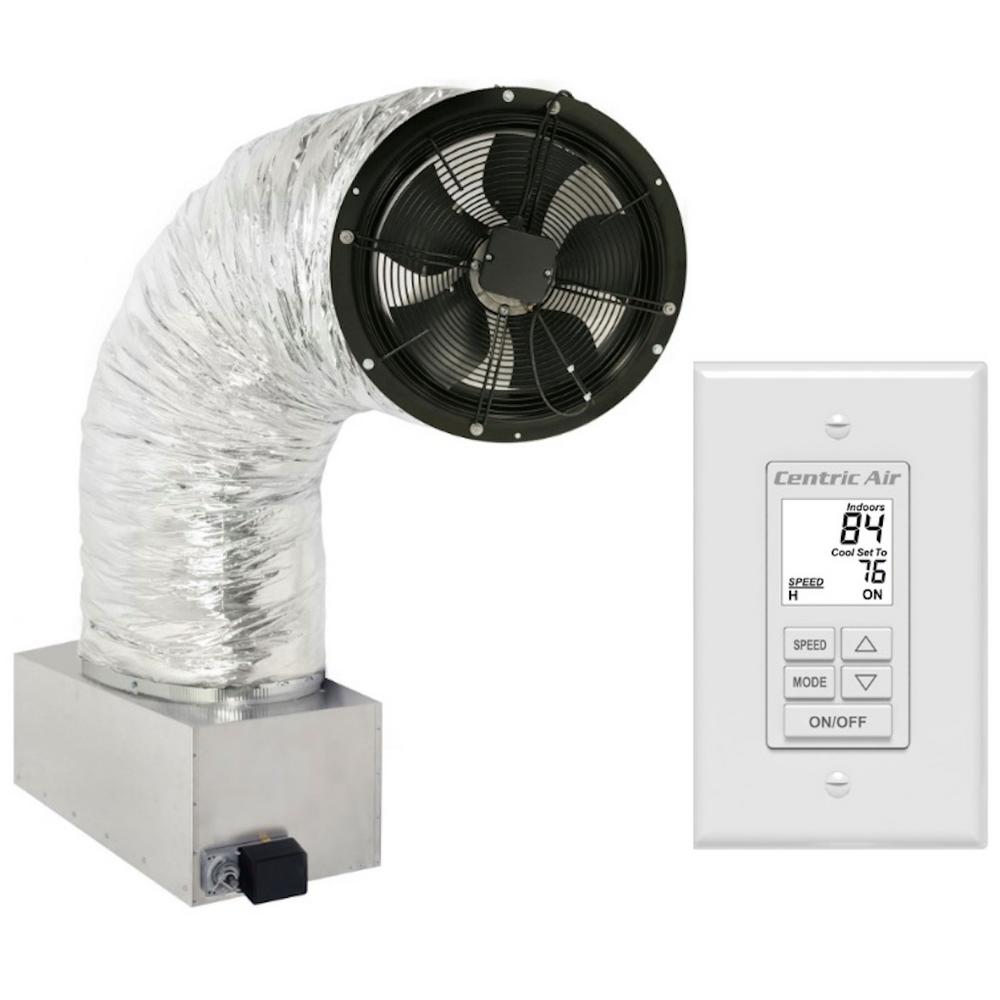 Centric Air 4 0w Whole House Fan 3921 Cfm Hvi 916 Certified Airflow Rating 2 Speed Wall Switch With Timer Temp Control R50 Damper Centricair4 0 R50w The Home Depot