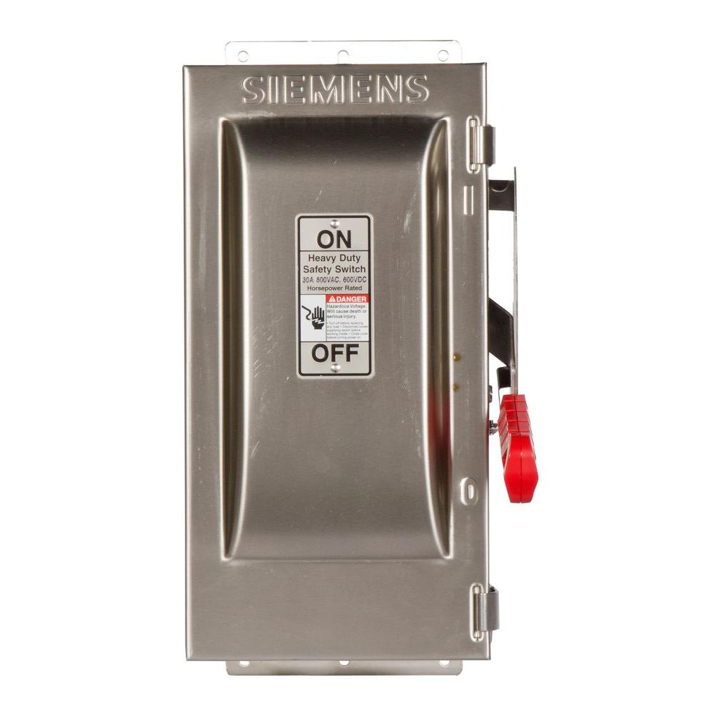UPC 783643174092 product image for Siemens Heavy Duty 30-Amp 600-Volt 2-Pole Type 4X Non-Fusible Safety Switch | upcitemdb.com