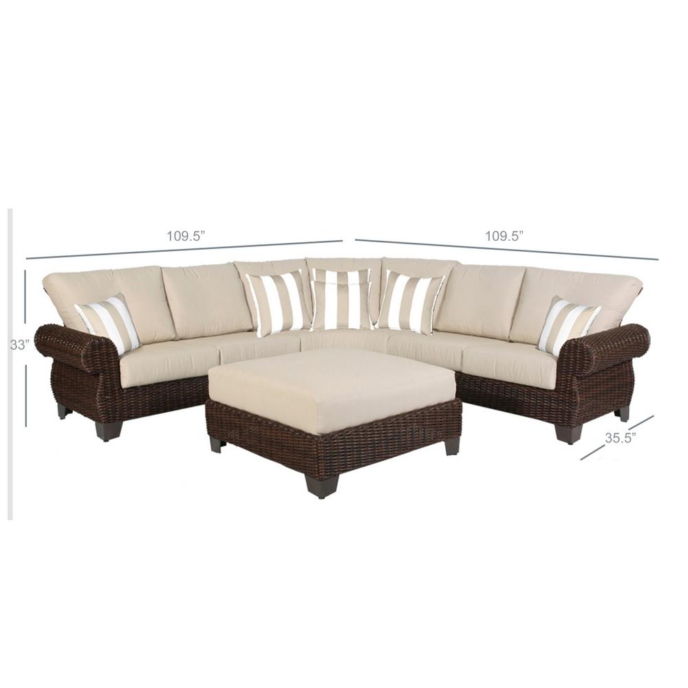 Hampton Bay Patio Sectional Set Loveseat Corner Outdoor W Cushions 4