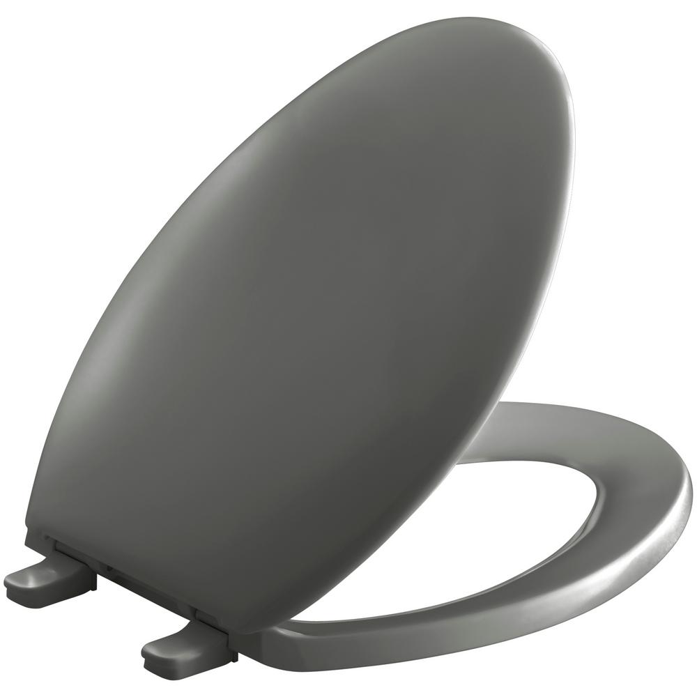 KOHLER Bancroft Elongated Closed Front Toilet Seat with Plastic Hinges ...