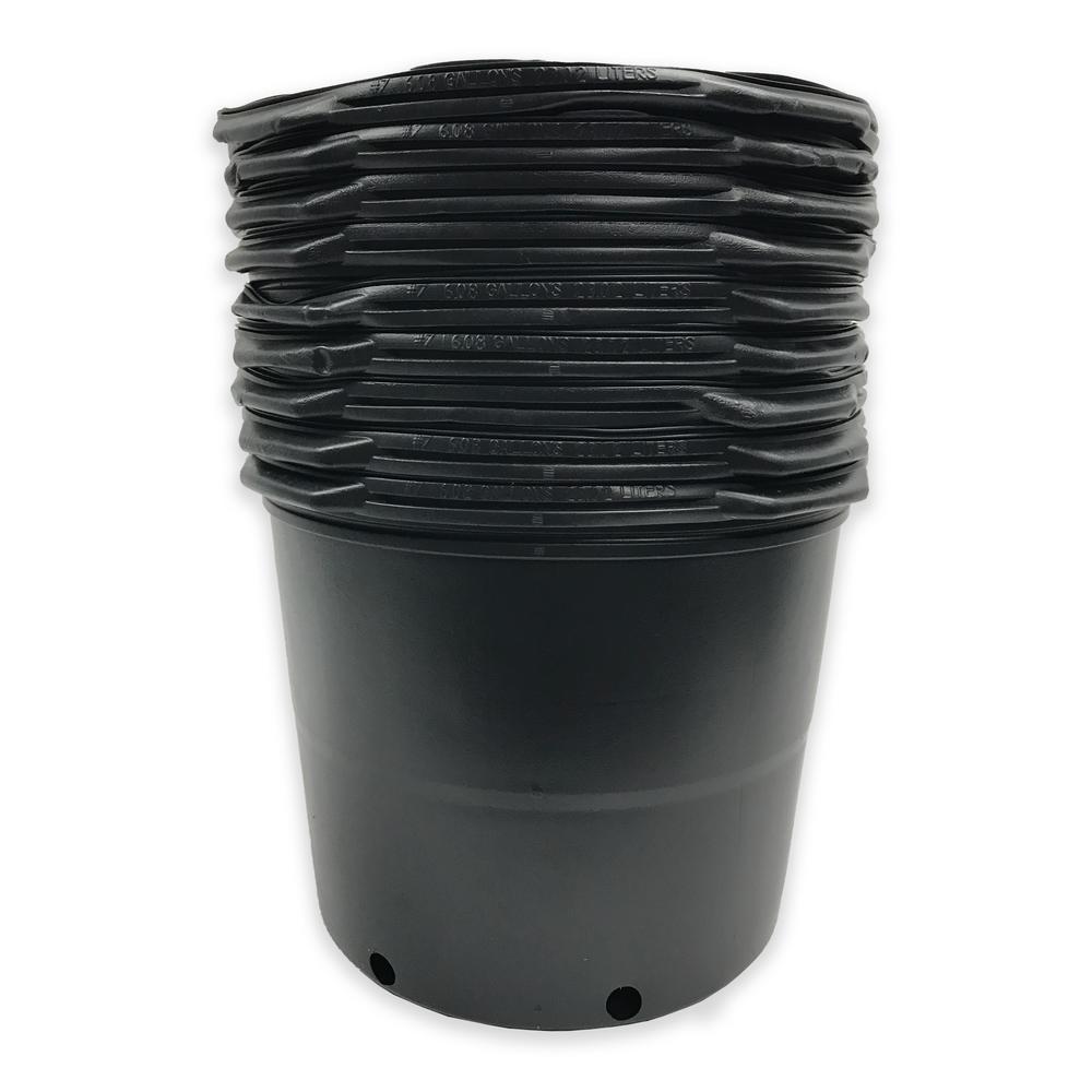 Viagrow 14 in. Dia Black Black Plastic 7 Gal. Nursery Pots (10Pack