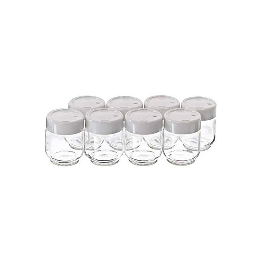 8 Glass Jars with Lid for Euro Cuisine Yogurt Maker Model YMX650