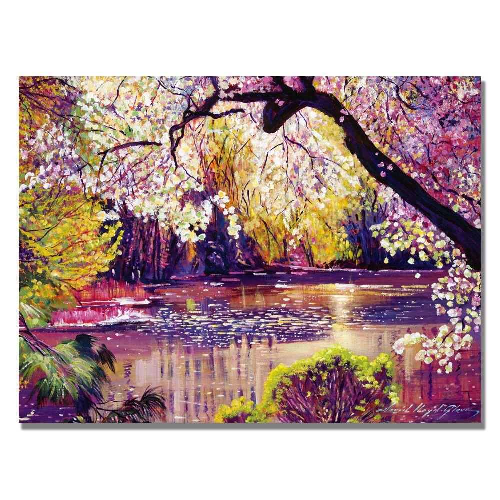 Trademark Fine Art 18 in. x 24 in. Central Park Spring Pond Canvas Art ...