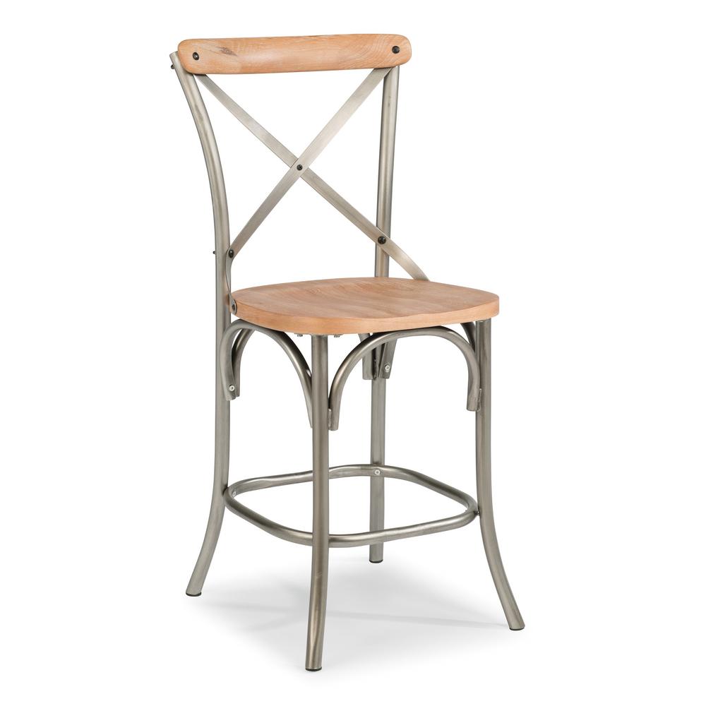 Home Styles French Quarter 24 In Aged White Wash Natural Bar Stool Aged White Wash Natural Bar Stool