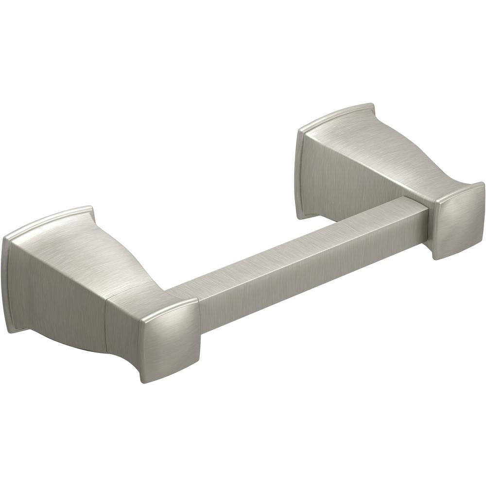 Moen Hensley Pivoting Double Post Toilet Paper Holder With Press And 