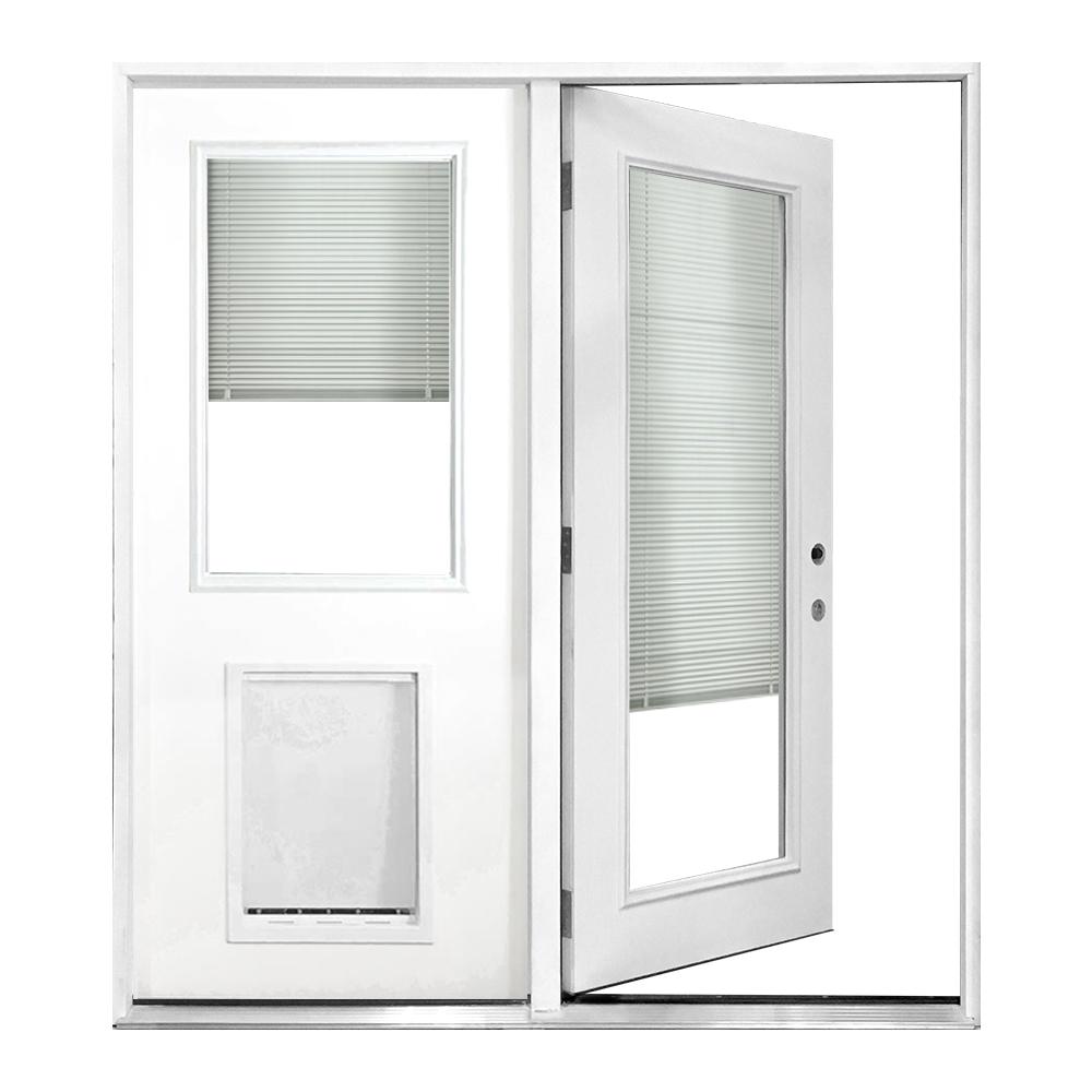 Steves Sons 60 In X 80 Mini Blind Primed White Prehung Left Steves Sons 60 In X 80 Mini Blind Primed White Prehung