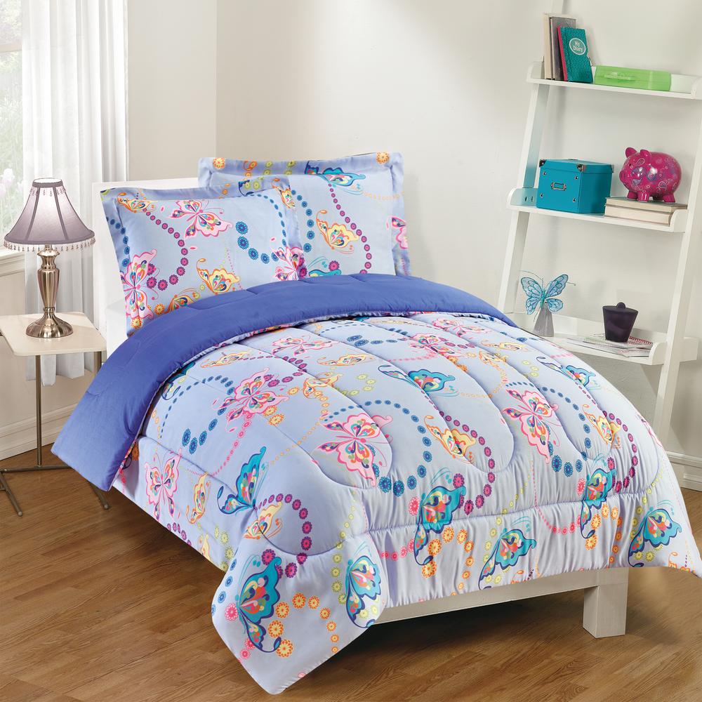 Gizmo Kids Butterfly Dreams 2 Piece Lavender Twin Comforter Set