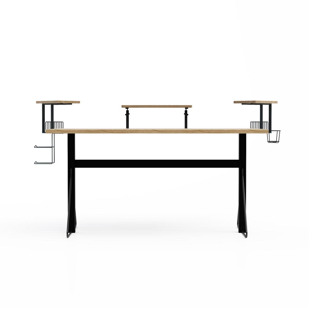 Jamesdar Carnegie Black/Natural Computer Gaming Desk XLJCDES888BK The Home Depot