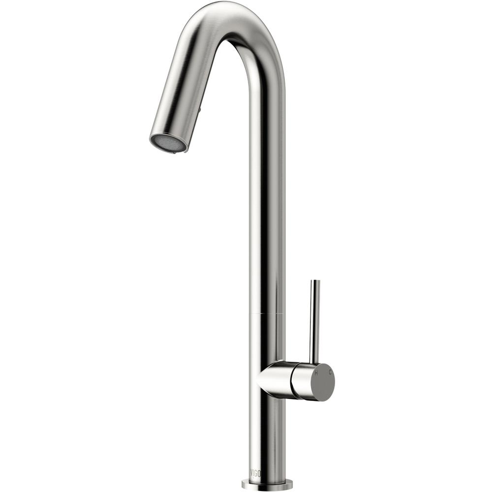 Vigo Oakhurst Led Pull Down Kitchen Faucet In Stainless Steel