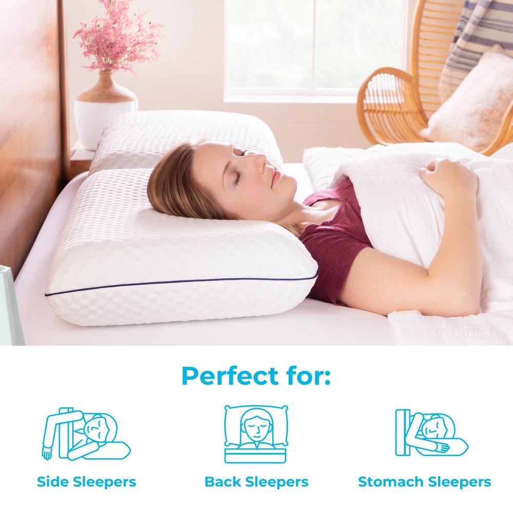 Linenspa Essentials AlwaysCool Gel Memory Foam Standard Pillow ...