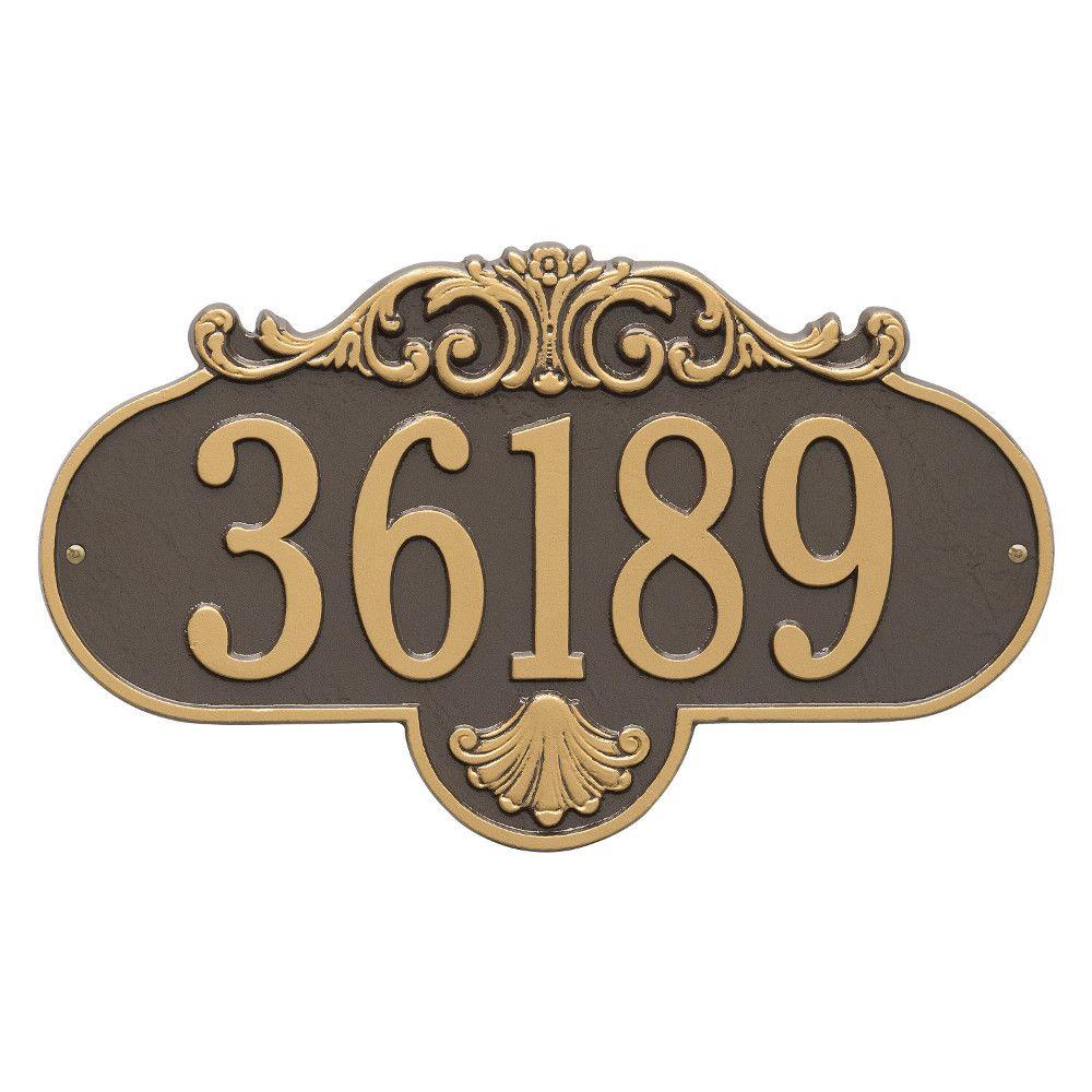 Whitehall Products Oval Rochelle Grande Bronze/Gold Wall 1-Line Address ...