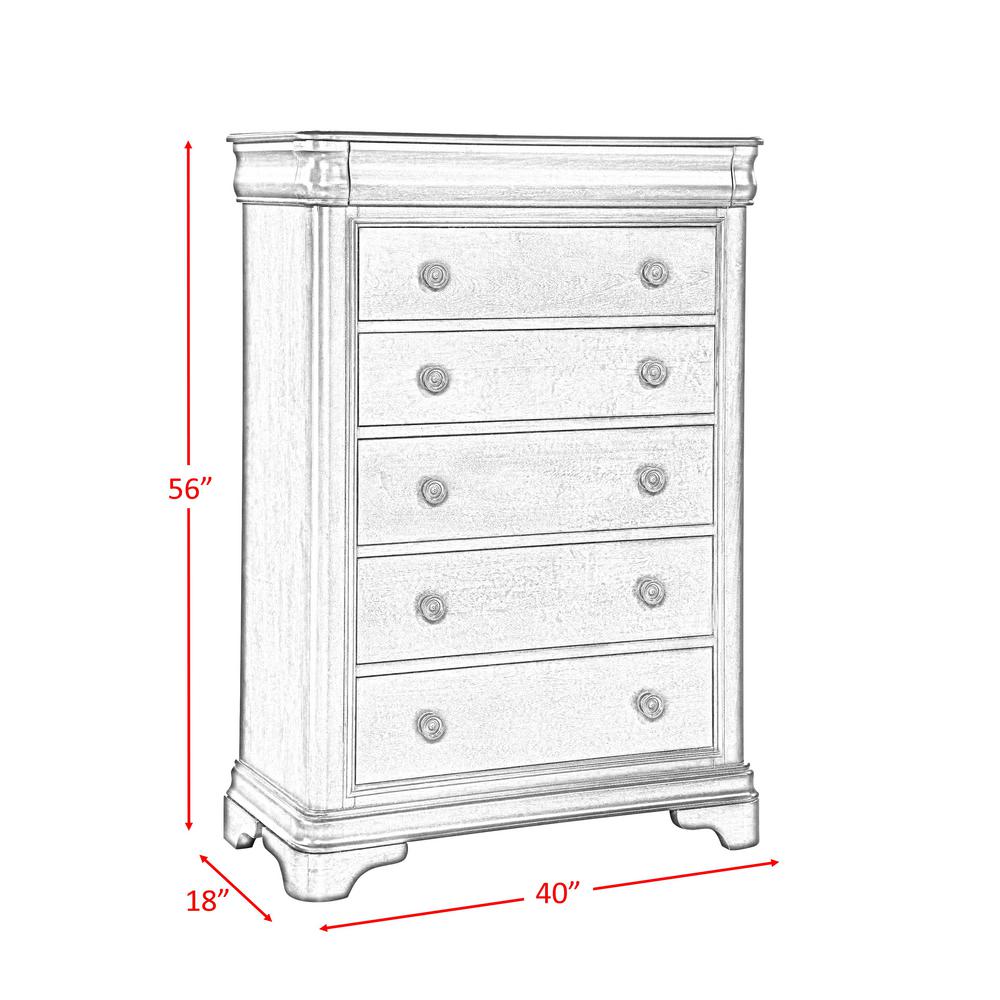 Conley 5 Drawer Cherry Chest Of Drawers Cm750ch The Home Depot