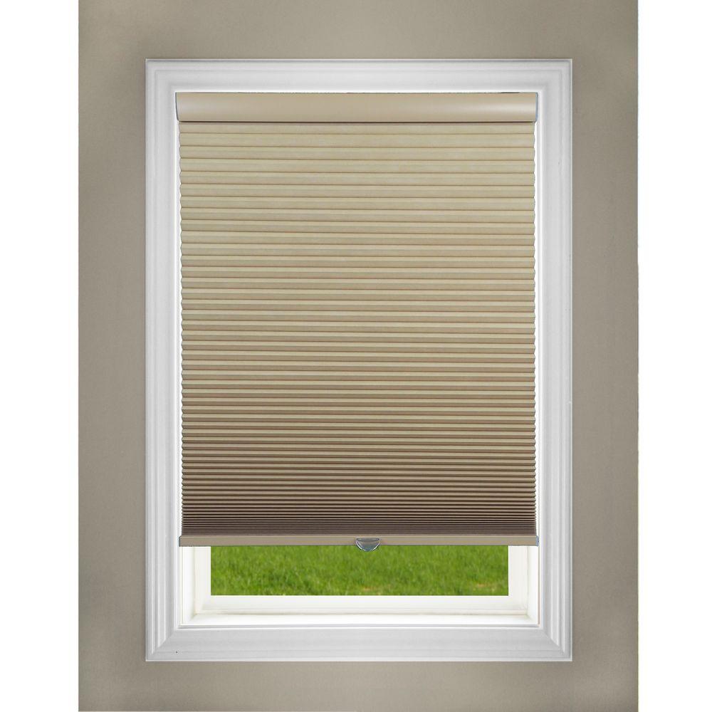 Perfect Lift Window Treatment CuttoWidth Khaki 1.5in. Blackout Cordless Cellular Shade 43