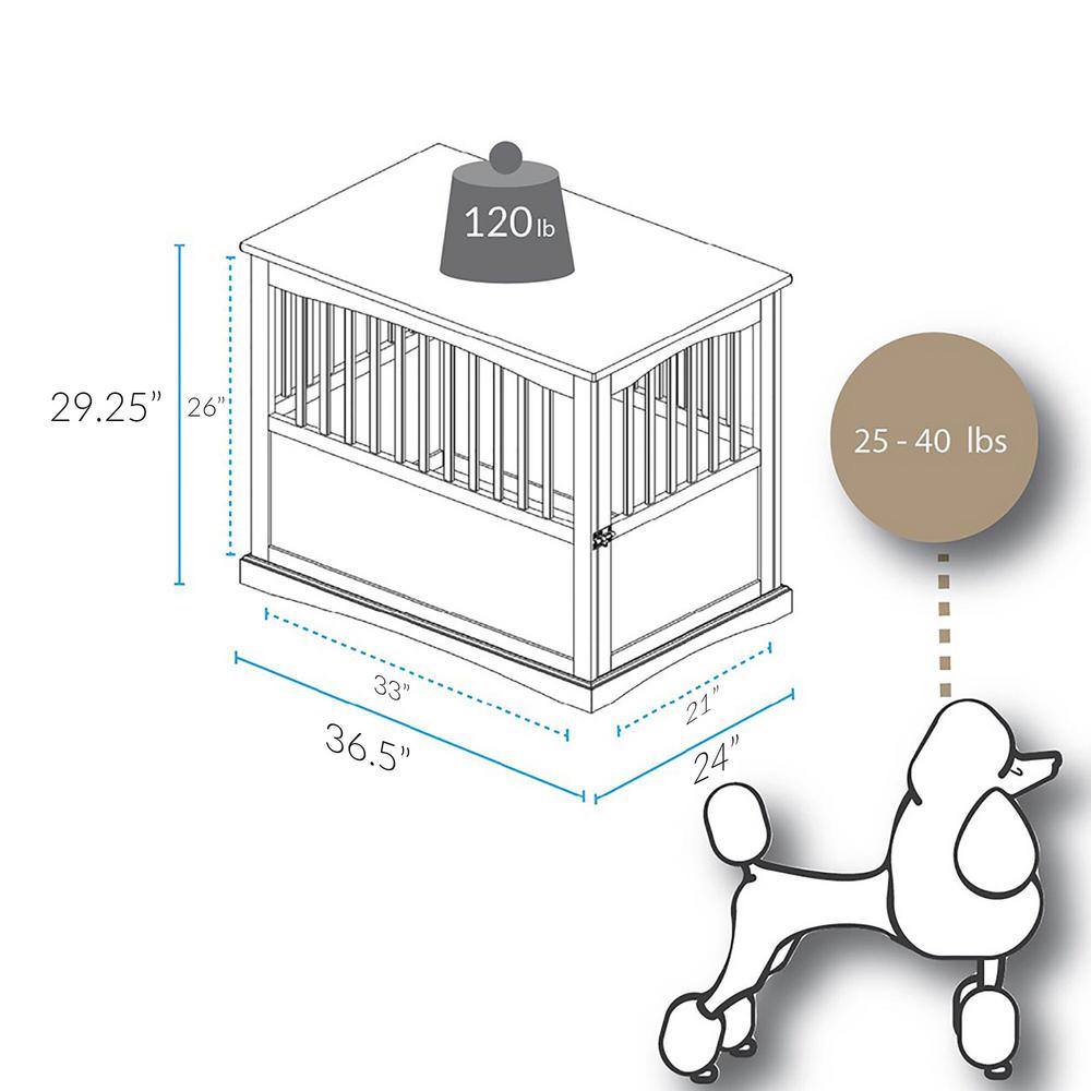 casual home pet crate end table