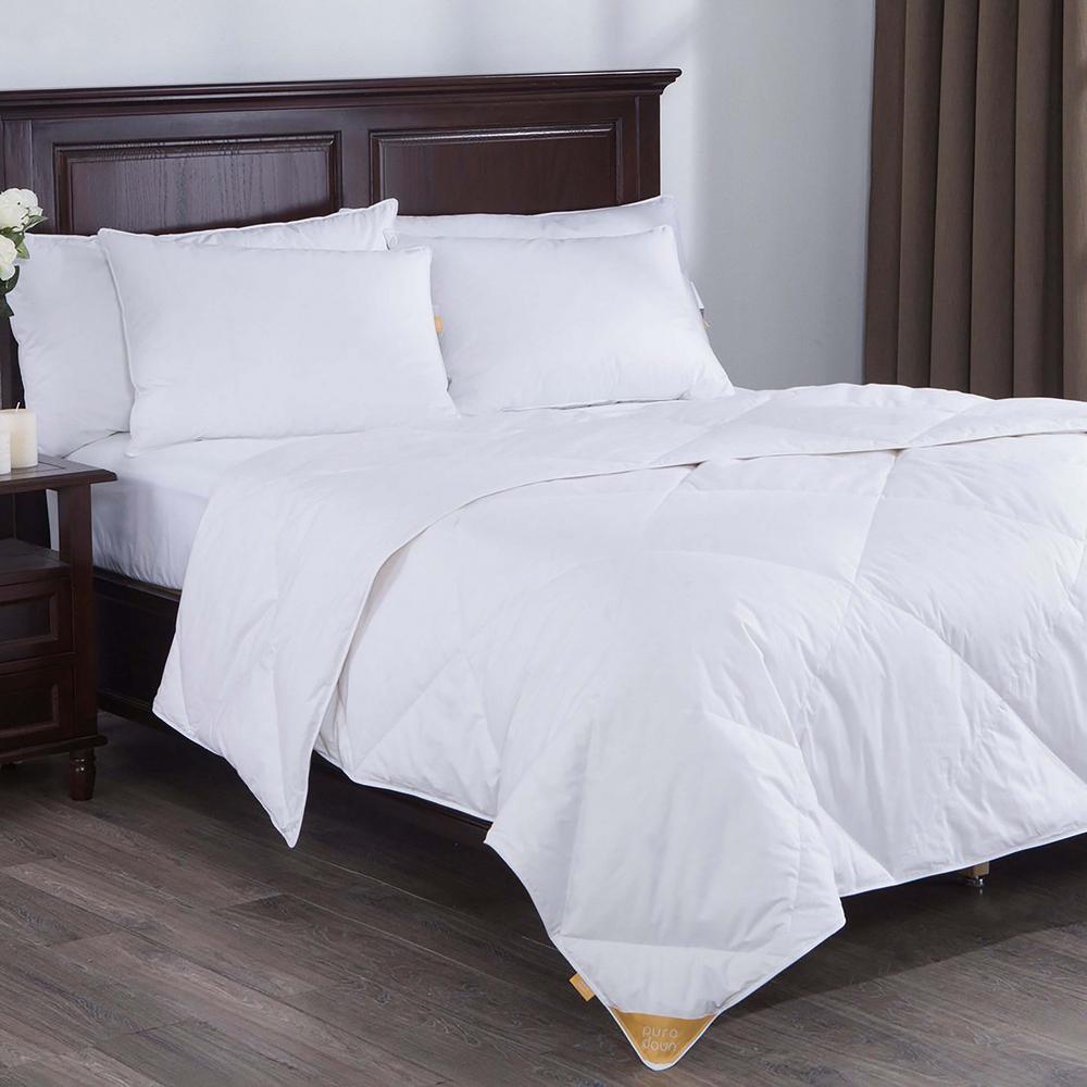 Puredown Lightweight White Goose Down Blend Comforter King In White-PD ...