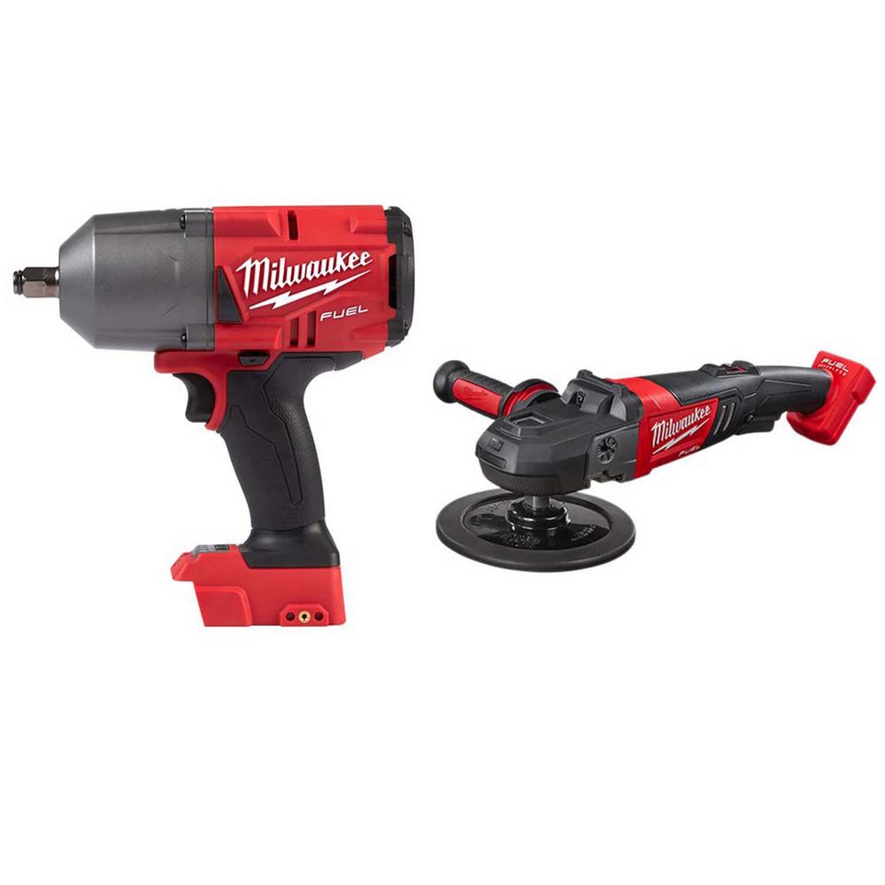 Milwaukee M18 Fuel 18 Volt Lithium Ion Brushless Cordless 1 2 In Impact Wrench With Friction Ring Kit With Two 5 0 Ah Batteries 2767 22 The Home Depot