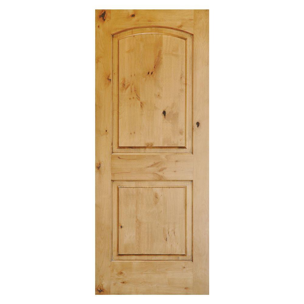 Krosswood Doors 32 In X 80 In Rustic Knotty Alder Top Rail Arch Left Hand Inswing Unfinished Wood Prehung Front Door Phed Ka 002 28 68 134 Lh The Home Depot
