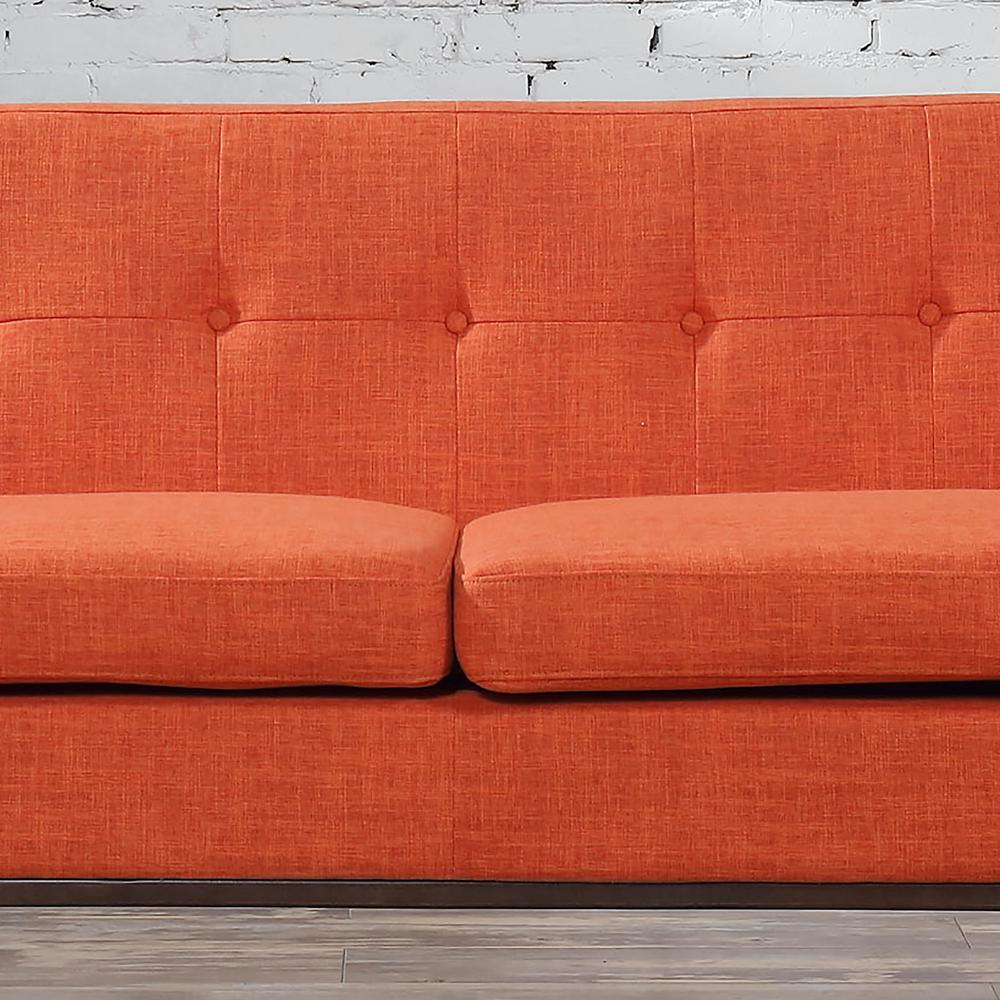 Noble House Stormi Mid Century Modern 2 Seat Button Back Orange