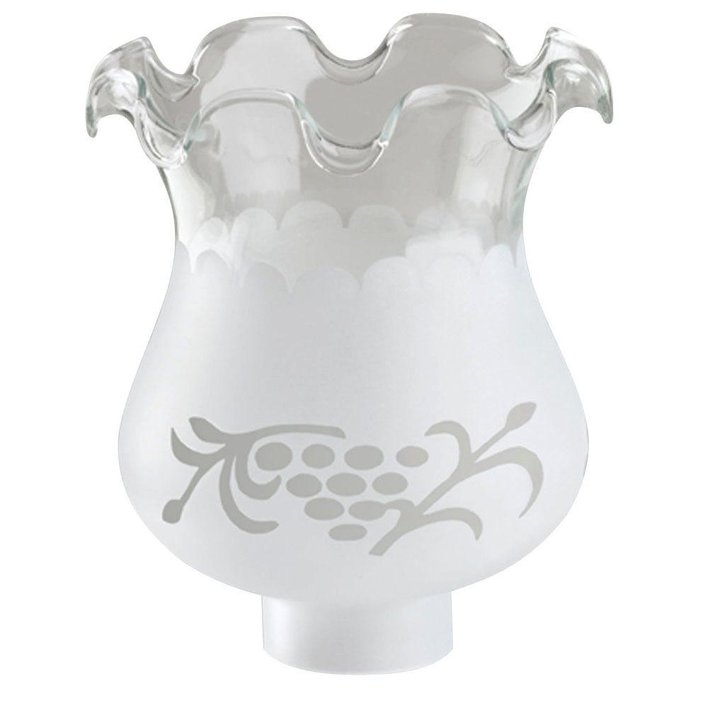 5/" Ht Venicia Satin Etched Fixture Shade With Clear Filigree New 2 1//4/" Fitter