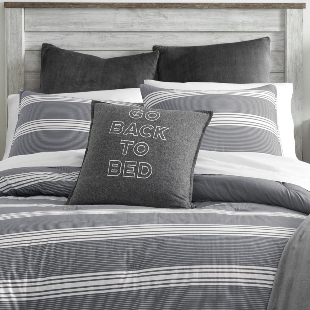 Nautica Craver 3 Piece Charcoal Full Queen Comforter Set