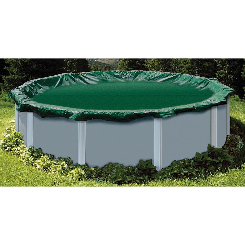 Swimline 16 ft. x 16 ft. Round Green Above Ground Ripstopper Winter Pool CoverRIG12 The Home