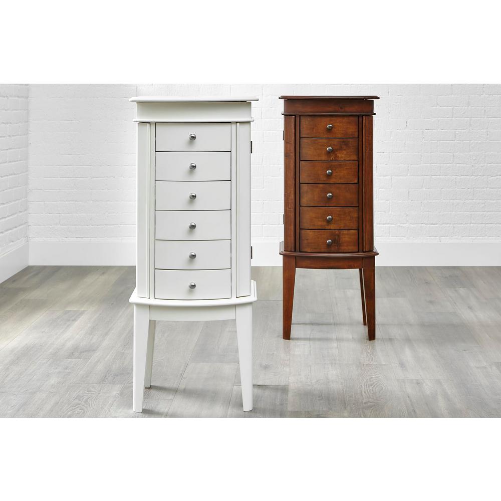Stylewell Stylewell 6 Drawer White Wood Jewelry Armoire With