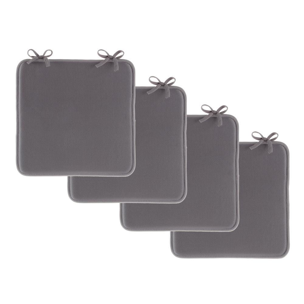 Lavish Home Dark Gray Foam Chair Pad (Set of 4)HW8911040 The Home Depot